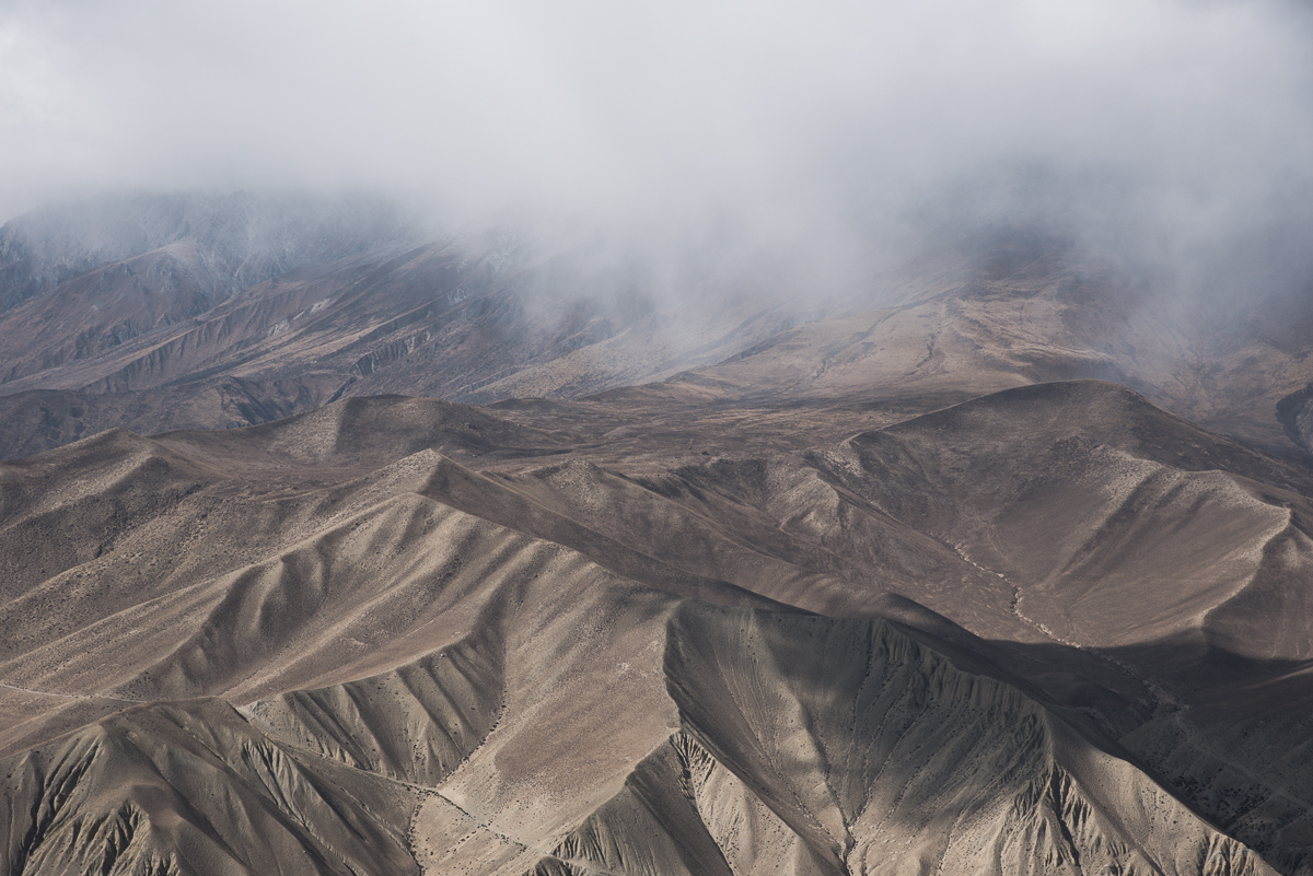 Onderweg van Ghemi naar Tsarang in het tibetaanse koninkrijk Mustang in Nepal