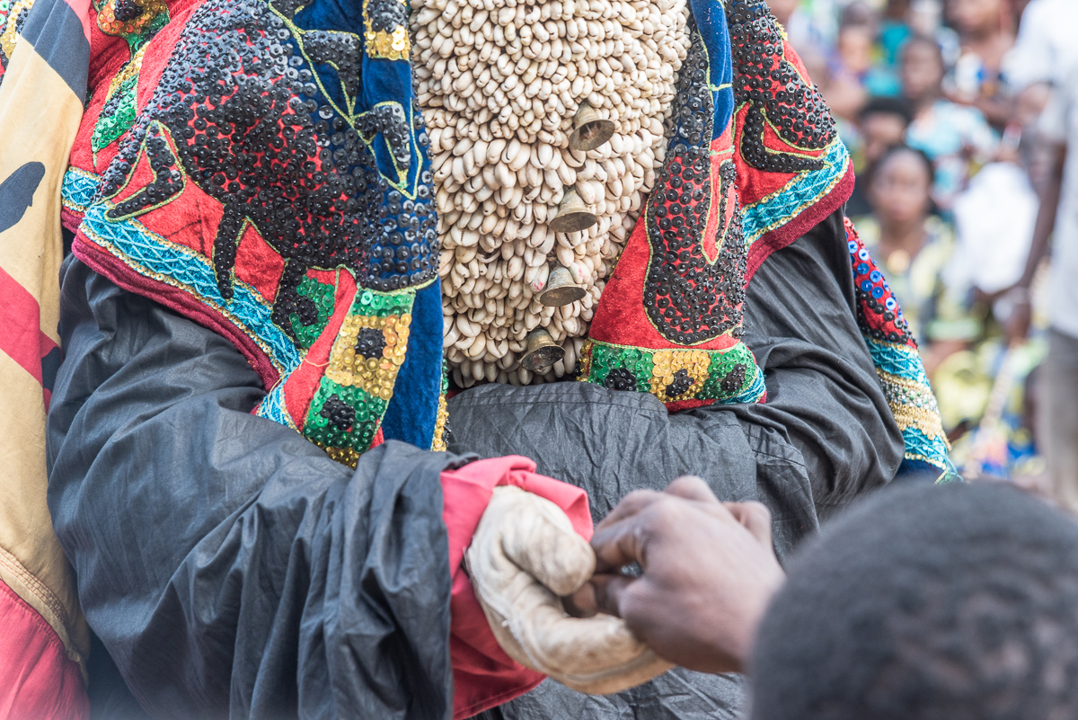 Traditioneel voodoo ritueel in Savalou in Benin in West-Afrika